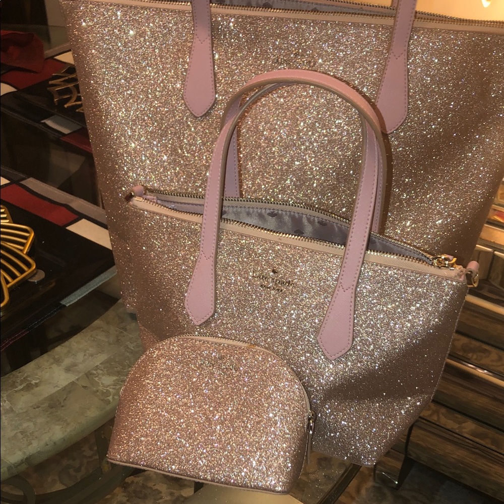 Kate Spade New Sparkling Gold Tote Set